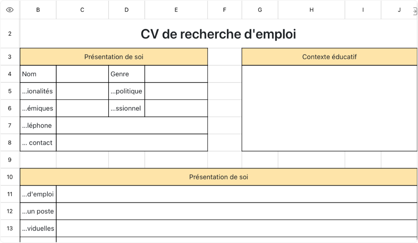Pr Secrétaire recherche d'emploi CV